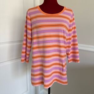 Isaac Mizrahi 3/4 sleeve printed knit top